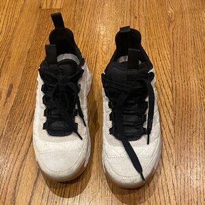 CHANEL White and Black Sneakers